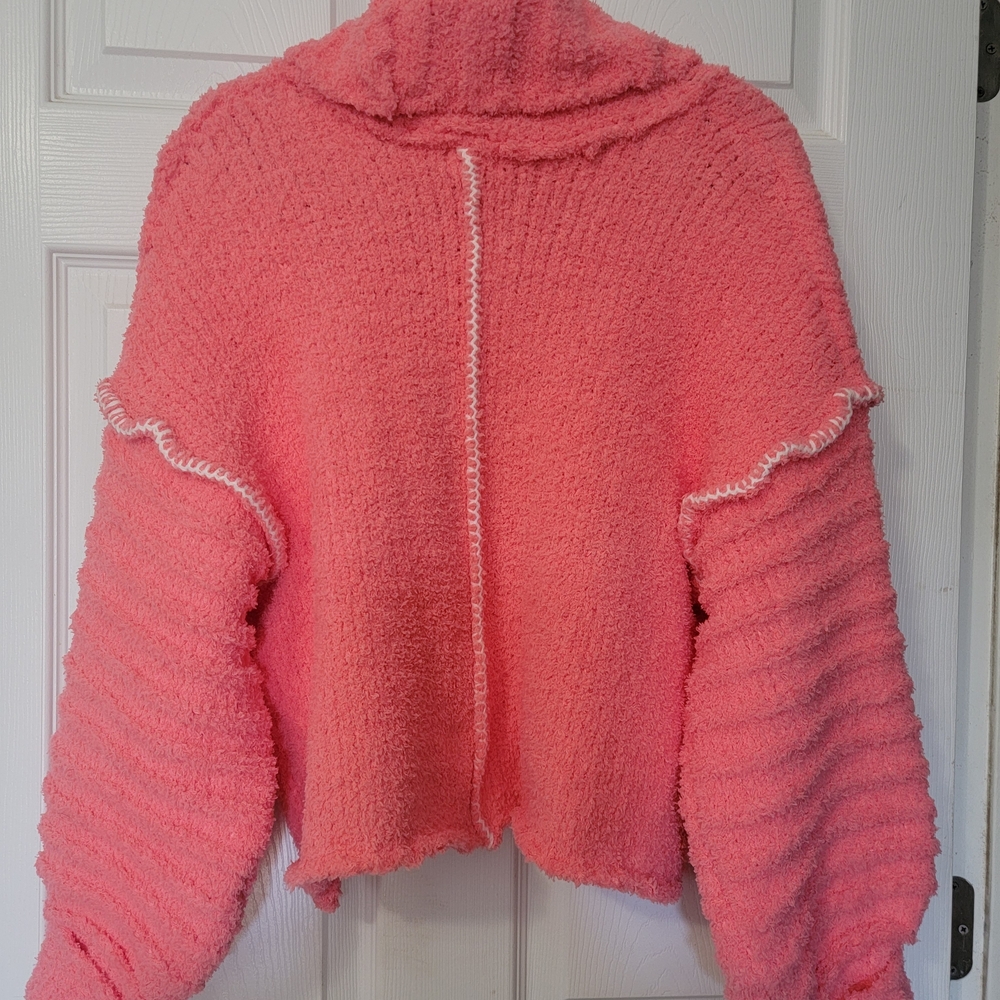 POL Coral Floral Cowl Neck Sweater - Picture 5 of 6